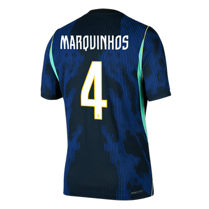 MARQUINHOS #4 Men's Brazil World Cup 2026 Player Version Away Soccer Jersey - Slim Fit product view 3