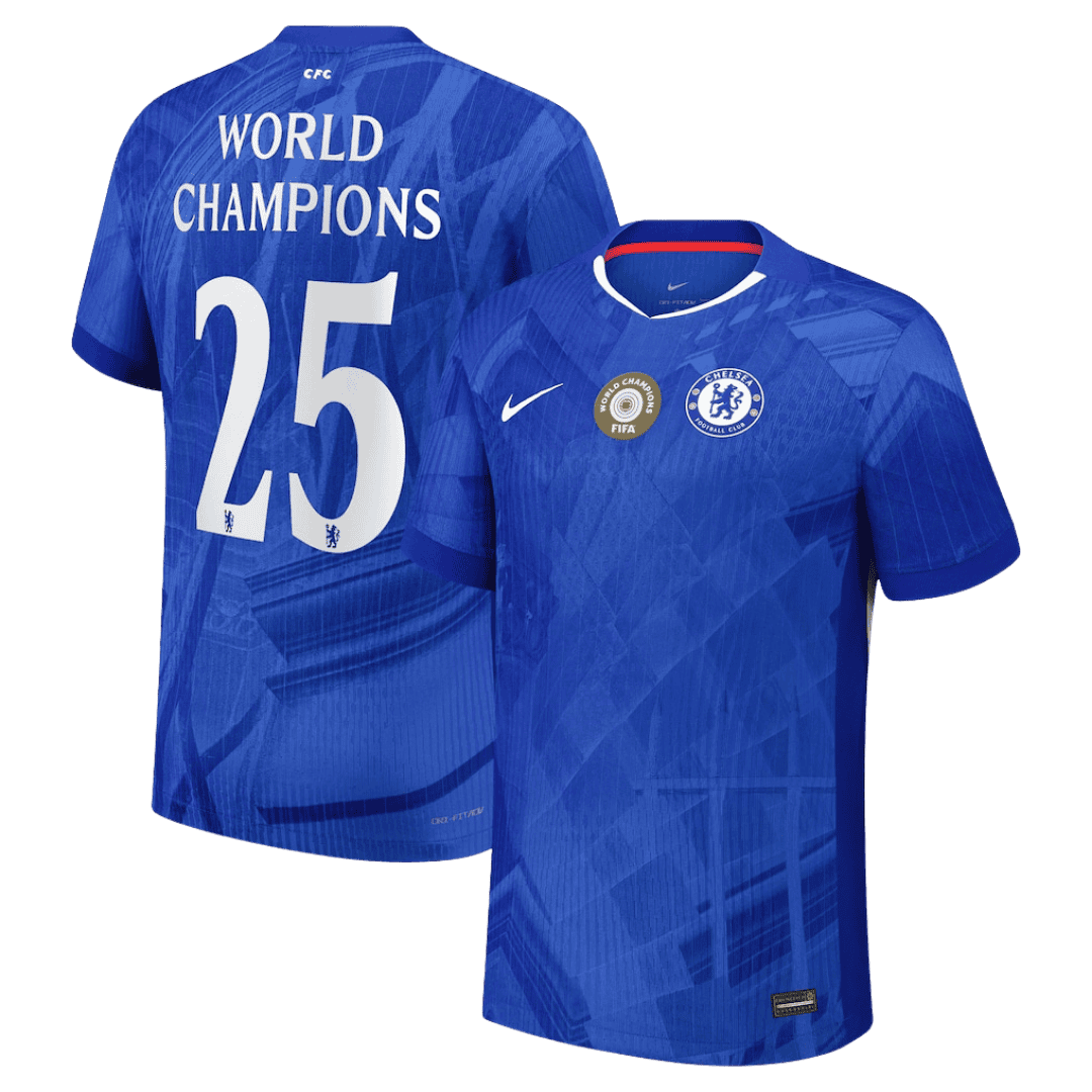 WORLD CHAMPIONS #25 Men's Chelsea 2025/26 Player Version Home Soccer Jersey - Slim Fit product view 1