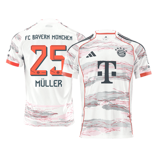 MÜLLER #25 Men's Bayern Munich 2025/26 Away Soccer Jersey product view 1