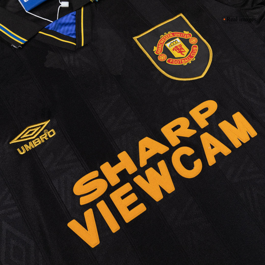 Retro Men's Manchester United 1993/94 Away Long Sleeve Soccer Jersey product view 5