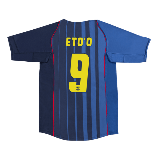 Retro ETO'O #9 Men's Barcelona 2004/05 Away Soccer Jersey product view 1