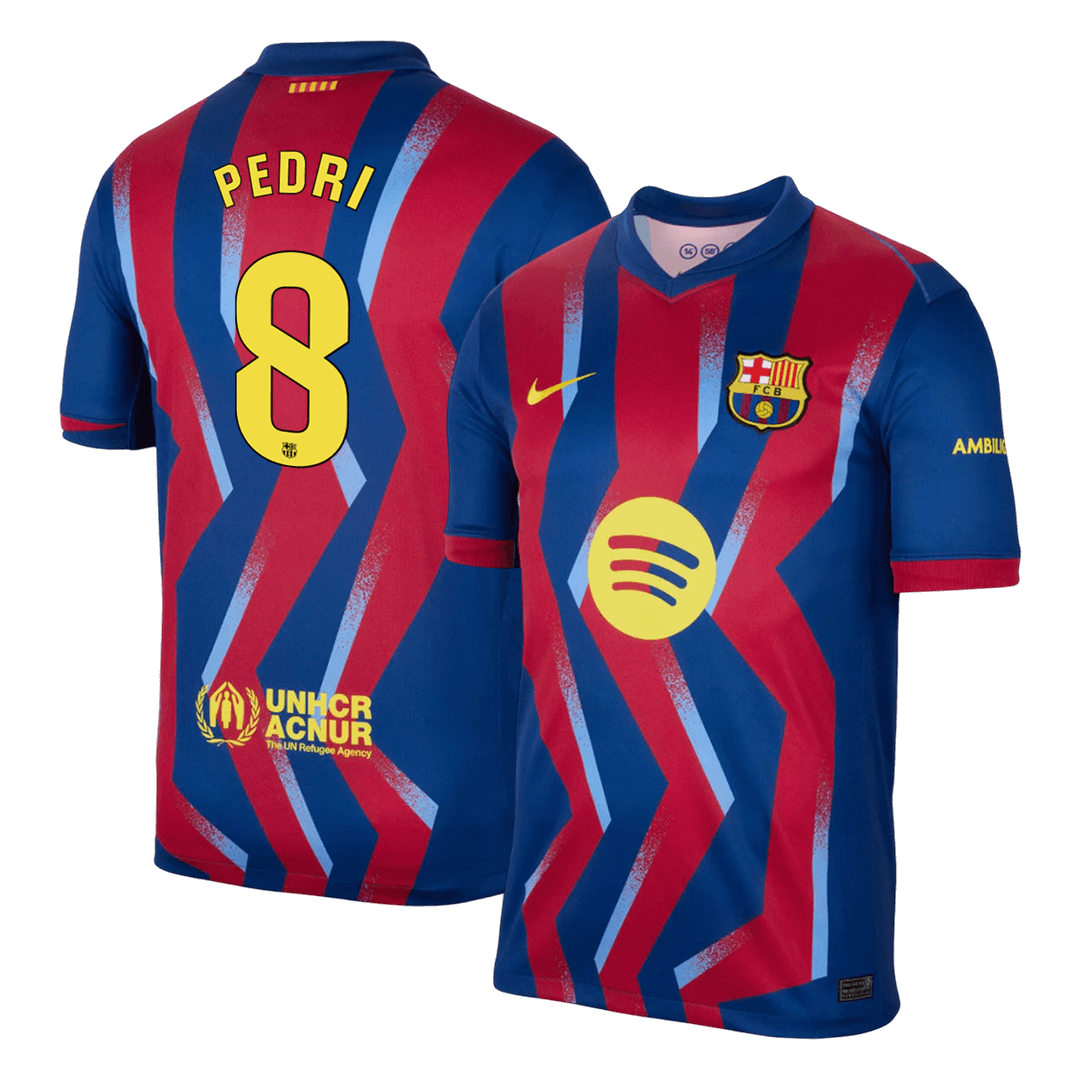 PEDRI #8 Men's Barcelona 2025/26 Fourth Away Soccer Jersey product view 1
