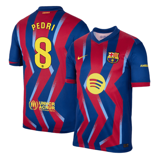 PEDRI #8 Men's Barcelona 2025/26 Fourth Away Soccer Jersey product view 1