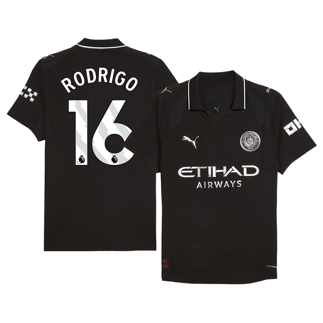 RODRIGO #16 Men's Manchester City 2025/26 Player Version Away Soccer Jersey - Slim Fit product view 1