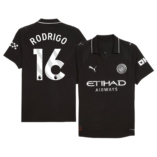 RODRIGO #16 Men's Manchester City 2025/26 Player Version Away Soccer Jersey - Slim Fit product view 1