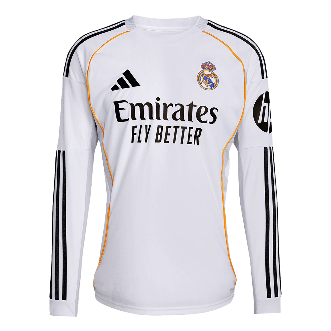 Men's Real Madrid 2025/26 Home Long Sleeve Soccer Jersey product view 1