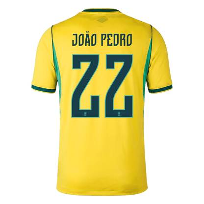 JOÃO PEDRO #22 Men's Brazil World Cup 2026 Home Soccer Jersey Premium product view 6