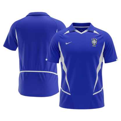 Retro Men's Brazil 2002 Away Soccer Jersey product view 7