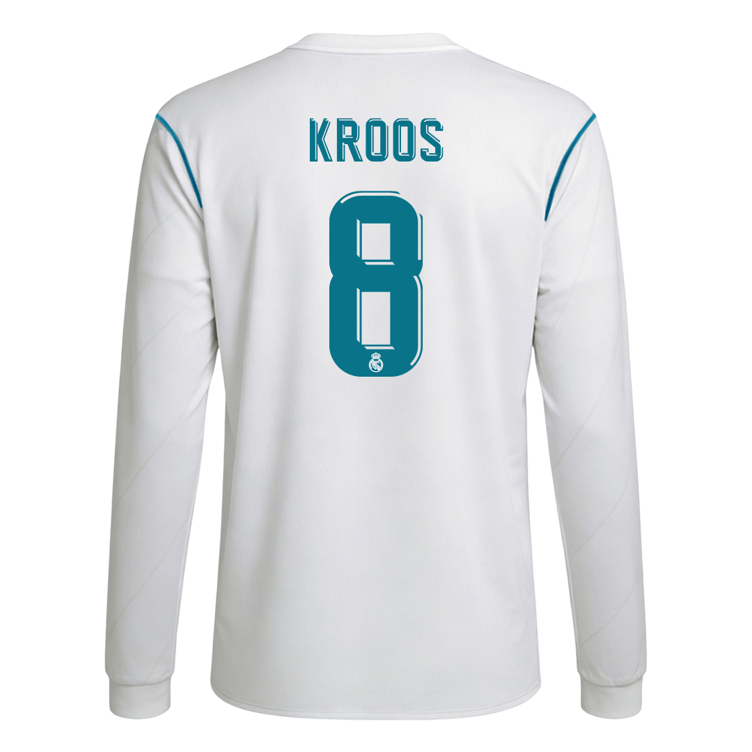 Retro KROOS #8 Men's Real Madrid 2017/18 Home Long Sleeve Soccer Jersey product view 1