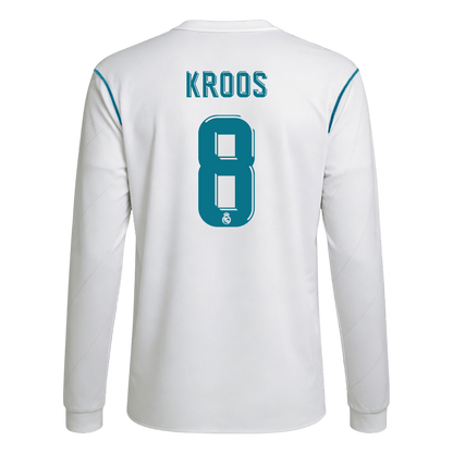 Retro KROOS #8 Men's Real Madrid 2017/18 Home Long Sleeve Soccer Jersey product view 1
