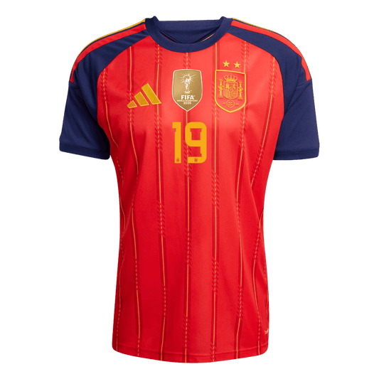 LAMINE YAMAL #19 Men's Spain World Cup 2026 Player Version Champion Edition Home Soccer Jersey - Slim Fit product view 2