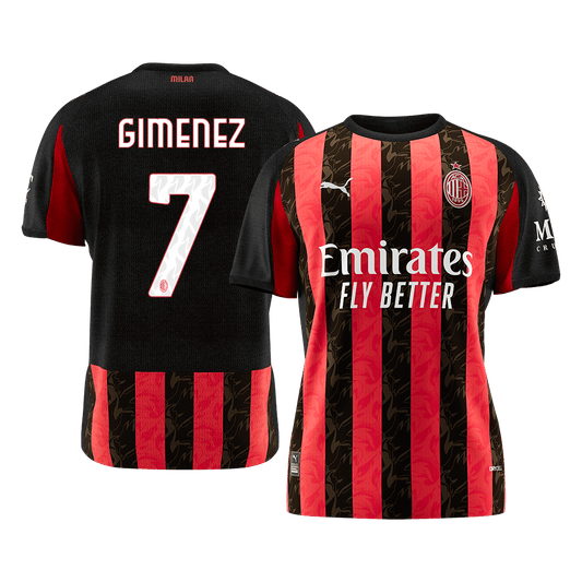GIMENEZ #7 Men's AC Milan 2025/26 Home Soccer Jersey Premium product view 1