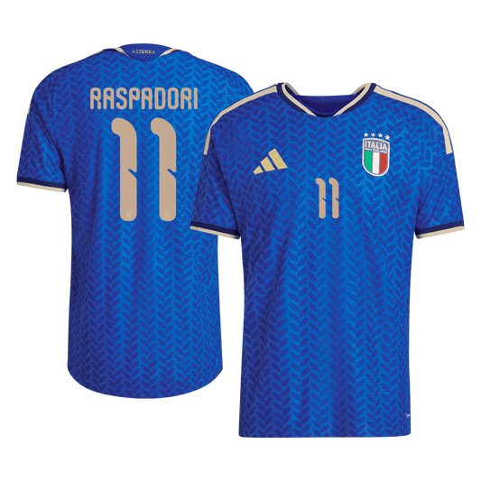 RASPADORI #11 Men's Italy World Cup 2026 Player Version Home Soccer Jersey - Slim Fit product view 1