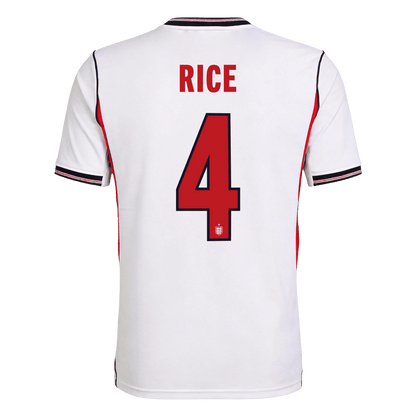 RICE #4 Men's England World Cup 2026 Home Soccer Jersey product view 3