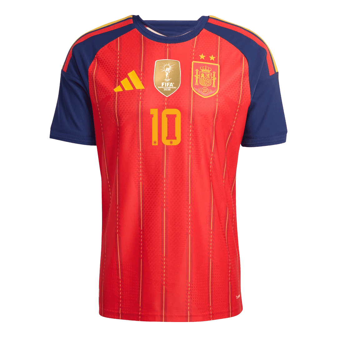 OLMO #10 Men's Spain World Cup 2026 Player Version Champion Edition Home Soccer Jersey - Slim Fit product view 2