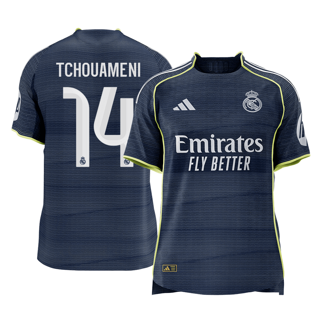 TCHOUAMENI #14 Men's Real Madrid 2025/26 Player Version Away Soccer Jersey - Slim Fit Premium product view 1