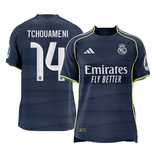 TCHOUAMENI #14 Men's Real Madrid 2025/26 Player Version Away Soccer Jersey - Slim Fit Premium product view 1