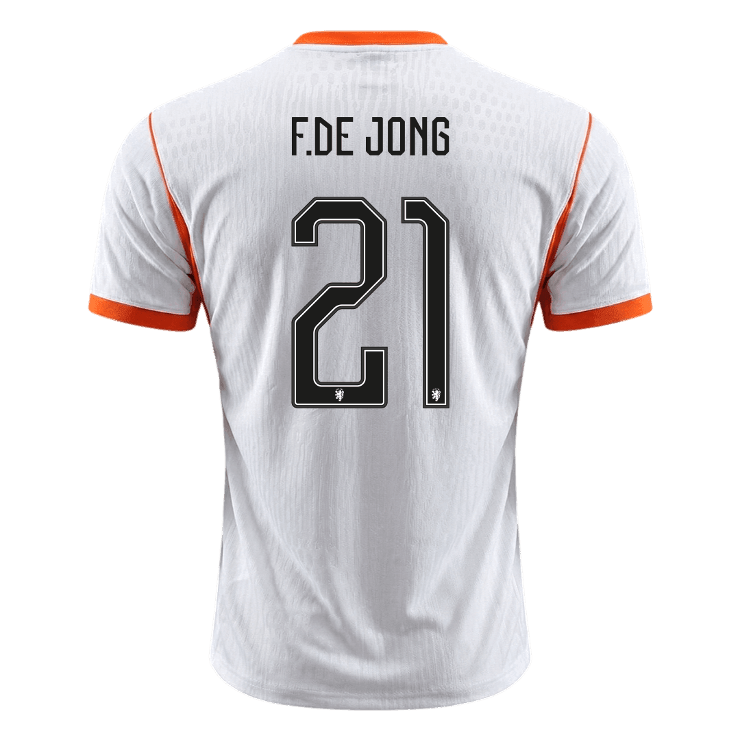 F.DE JONG #21 Men's Netherlands World Cup 2026 Player Version Away Soccer Jersey - Slim Fit product view 8