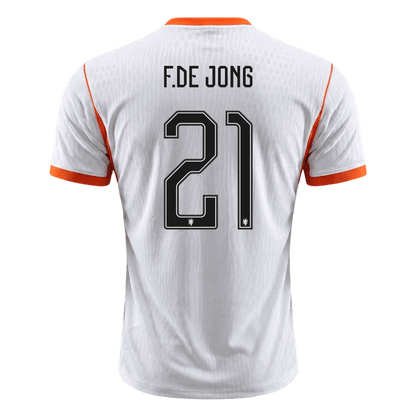 F.DE JONG #21 Men's Netherlands World Cup 2026 Player Version Away Soccer Jersey - Slim Fit product view 8