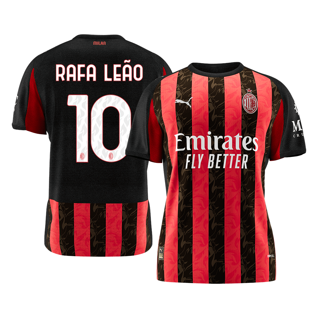 RAFA LEÃO #10 Men's AC Milan 2025/26 Home Soccer Jersey Premium product view 1
