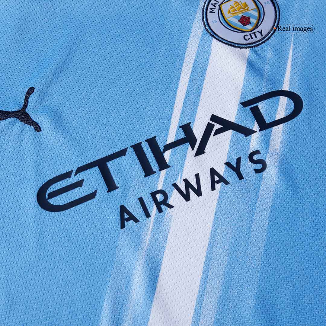 Kid's Manchester City 2025/26 Home Soccer Jersey Full Kit