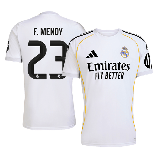 F.MENDY #23 Men's Real Madrid 2025/26 Home Soccer Jersey Premium product view 1