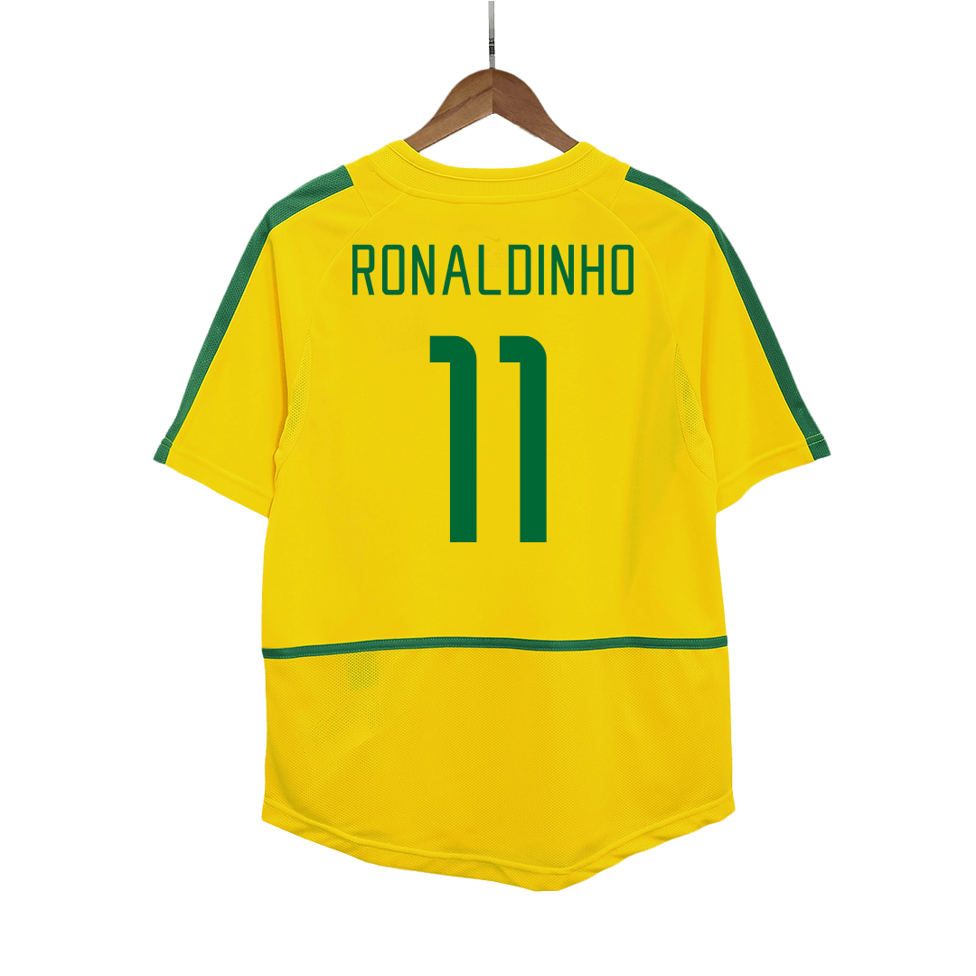 Retro RONALDINHO #11 Men's Brazil 2002/03 Home Soccer Jersey product view 1