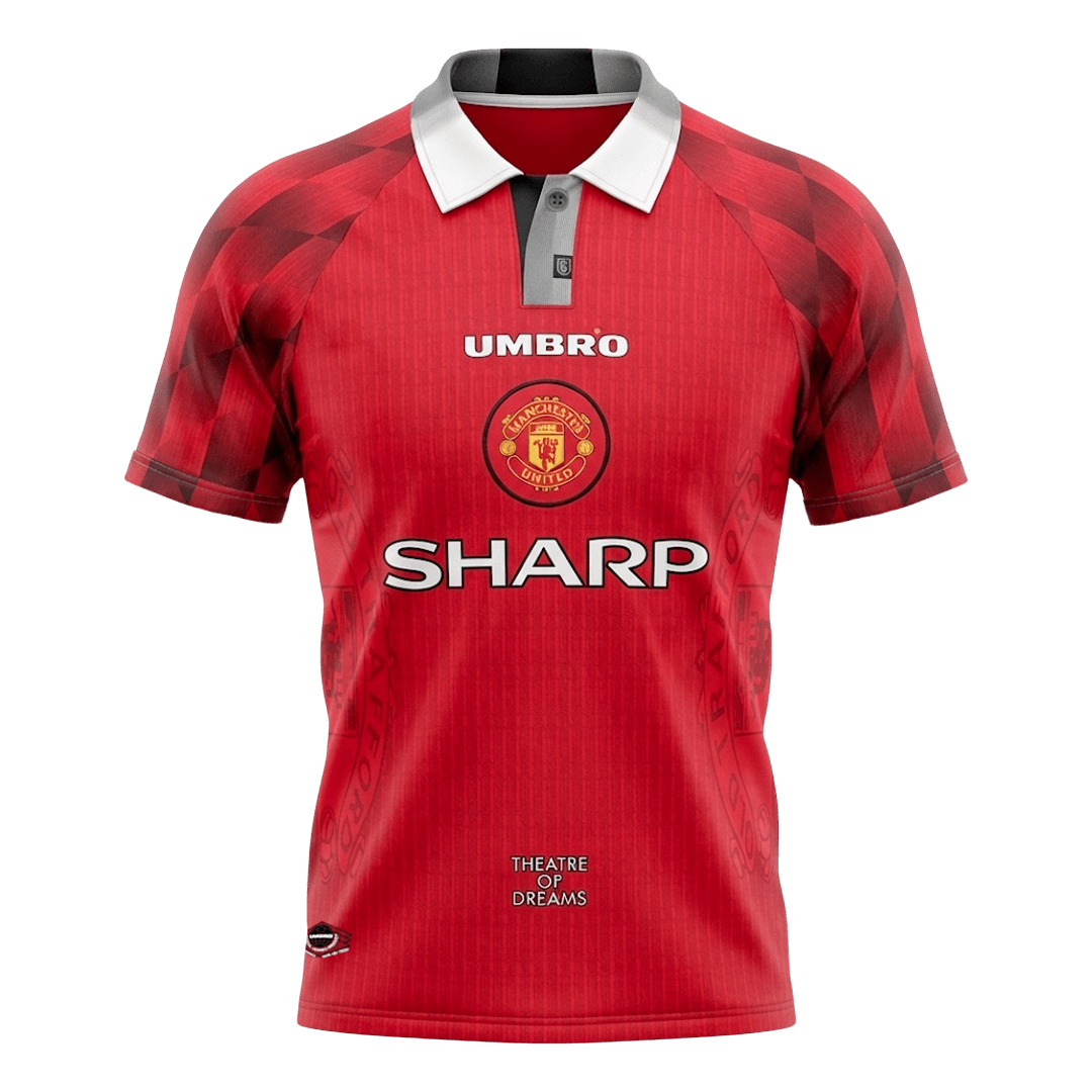 Retro Men's Manchester United 1996/97 Home Soccer Jersey product view 1