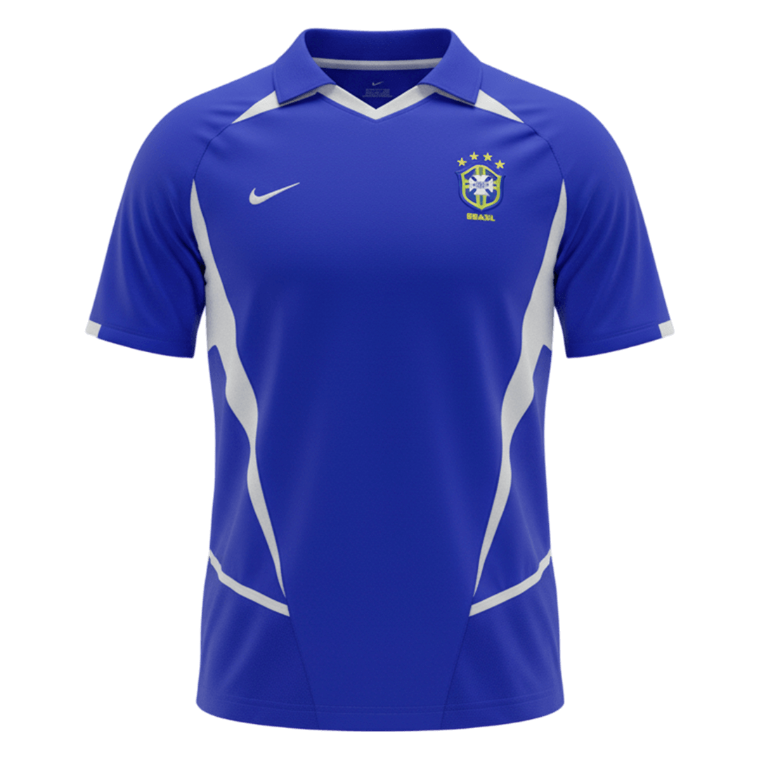 Retro Men's Brazil 2002 Away Soccer Jersey product view 1