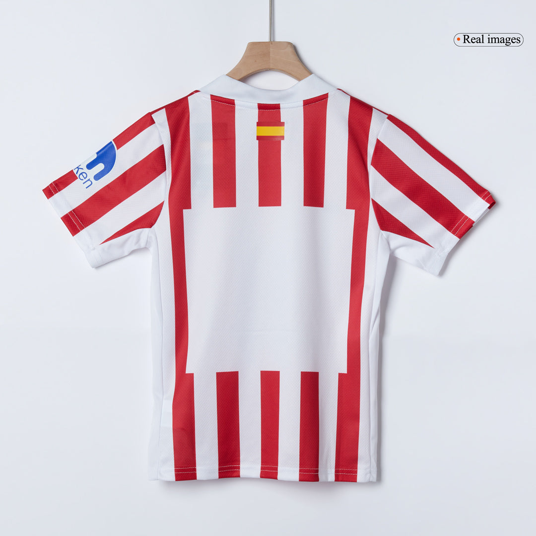 Kid's Atletico Madrid 2025/26 Home Soccer Jersey Full Kit