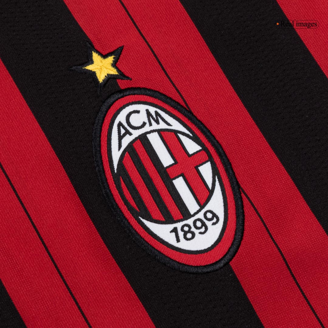 Retro Men's AC Milan 2013/14 Home Long Sleeve Soccer Jersey product view 7