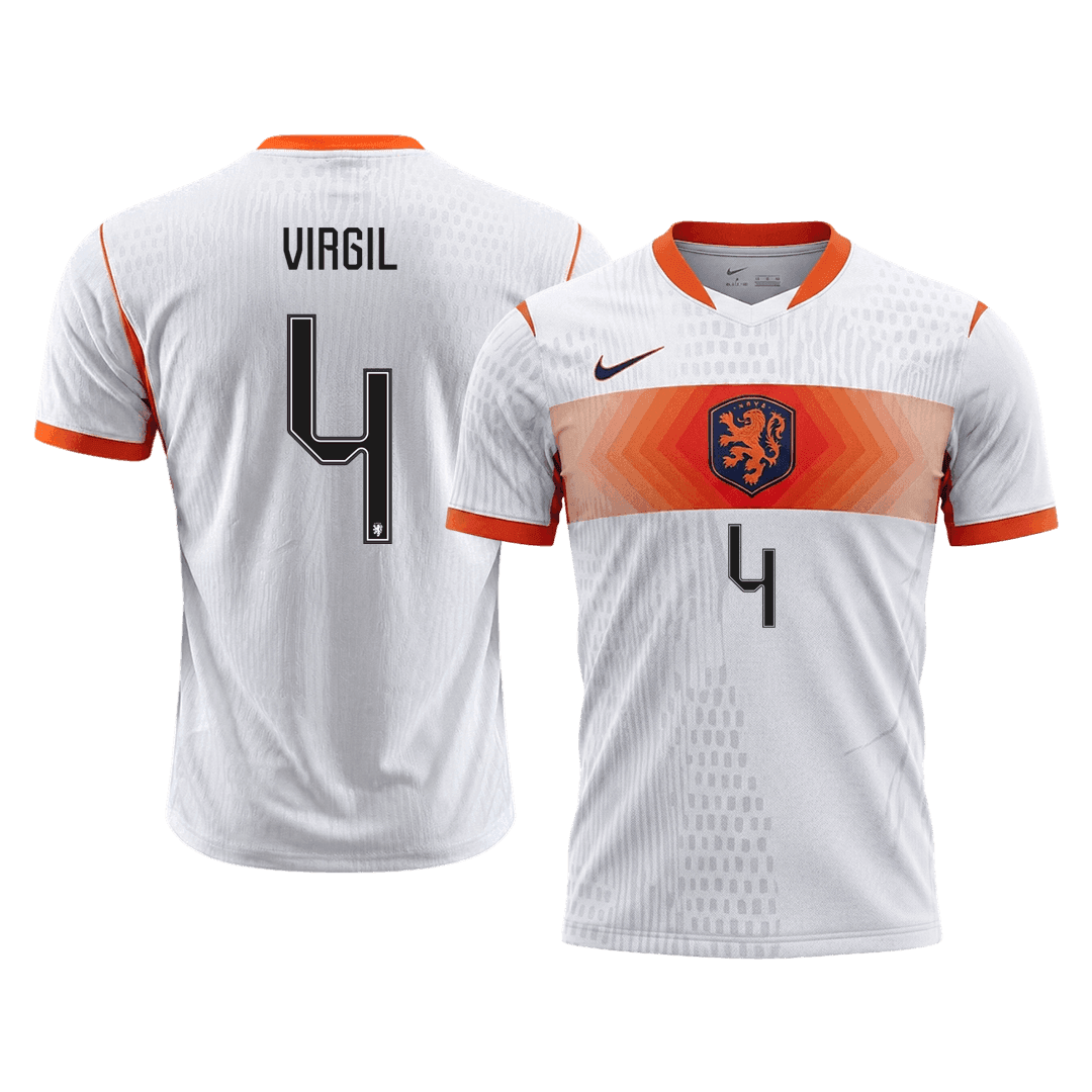 VIRGIL #4 Men's Netherlands World Cup 2026 Player Version Away Soccer Jersey - Slim Fit product view 1