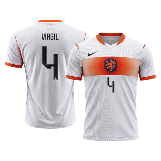 VIRGIL #4 Men's Netherlands World Cup 2026 Player Version Away Soccer Jersey - Slim Fit product view 1