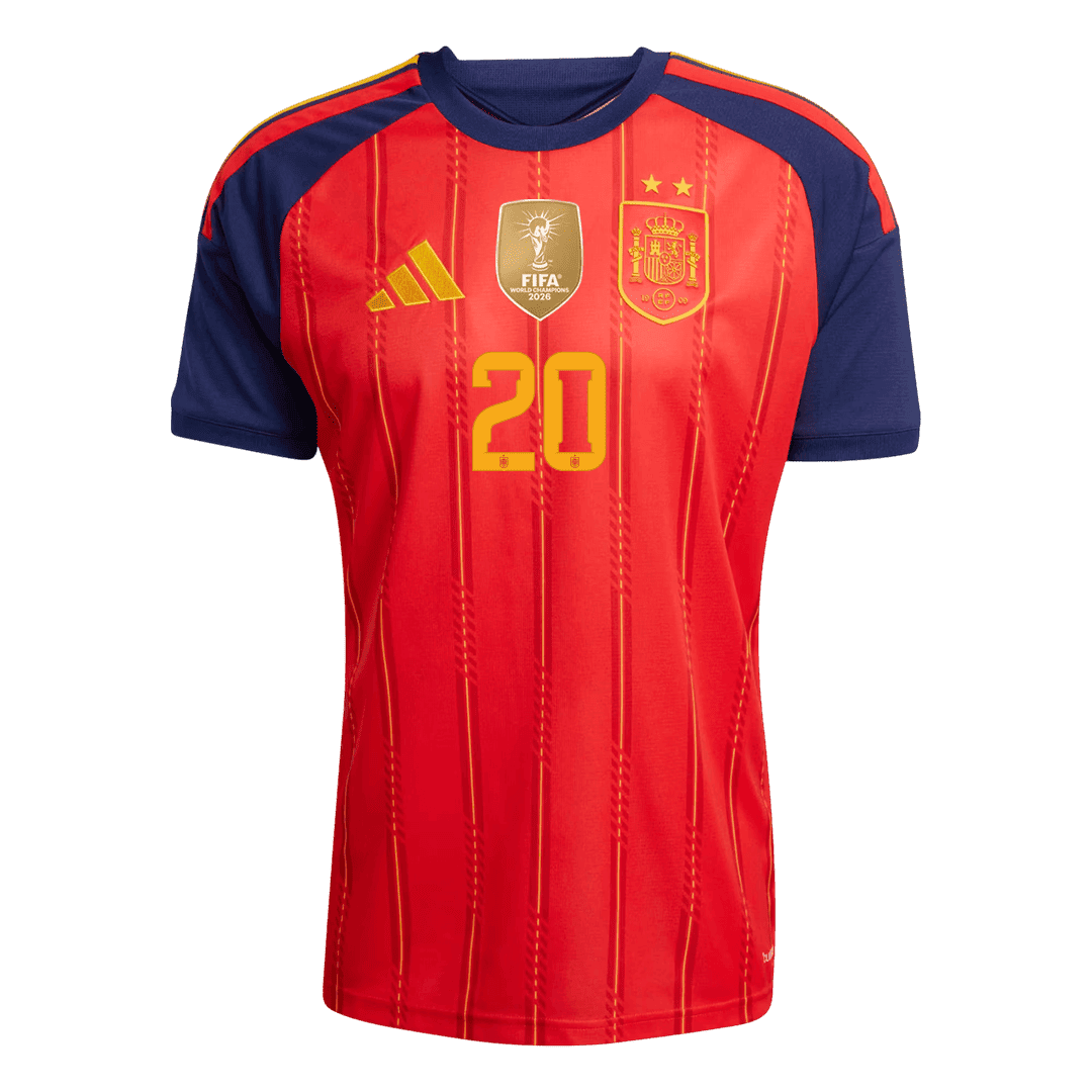 PEDRI #20 Men's Spain World Cup 2026 Champion Edition Home Soccer Jersey product view 6