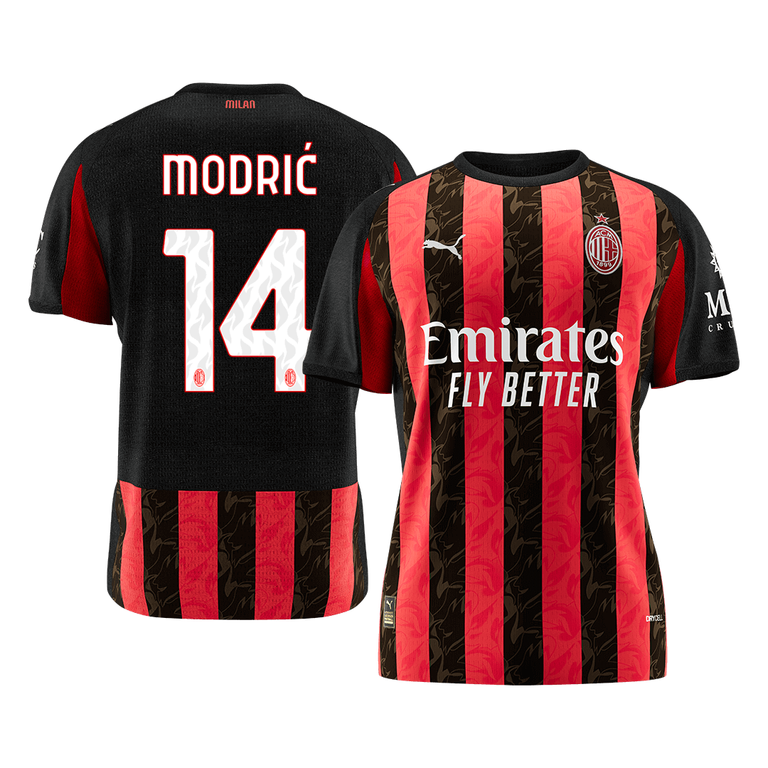 MODRIĆ #14 Men's AC Milan 2025/26 Home Soccer Jersey Premium product view 1