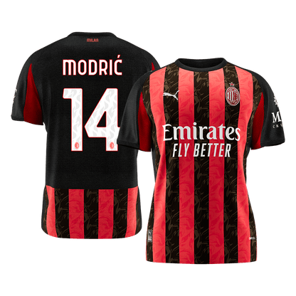 MODRIĆ #14 Men's AC Milan 2025/26 Home Soccer Jersey Premium product view 1