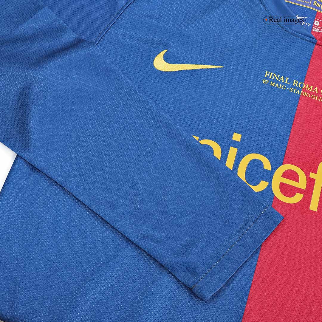 Retro MESSI #10 Men's Barcelona UCL UCL Final 2008/09 Home Long Sleeve Soccer Jersey product view 6