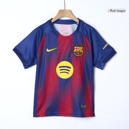 Kid's Barcelona 2025/26 Home Soccer Jersey Full Kit [PREMIUM]