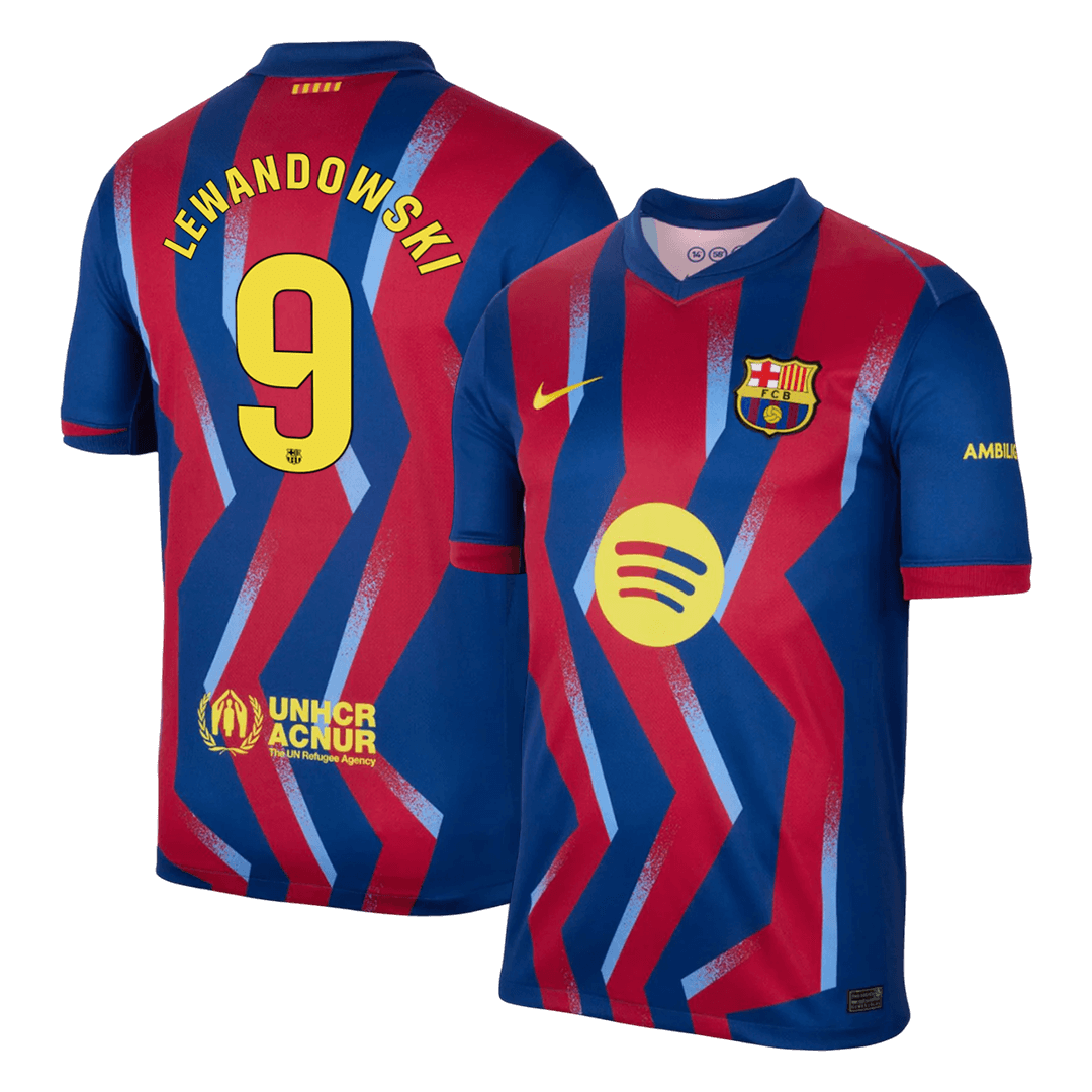 LEWANDOWSKI #9 Men's Barcelona 2025/26 Fourth Away Soccer Jersey product view 1