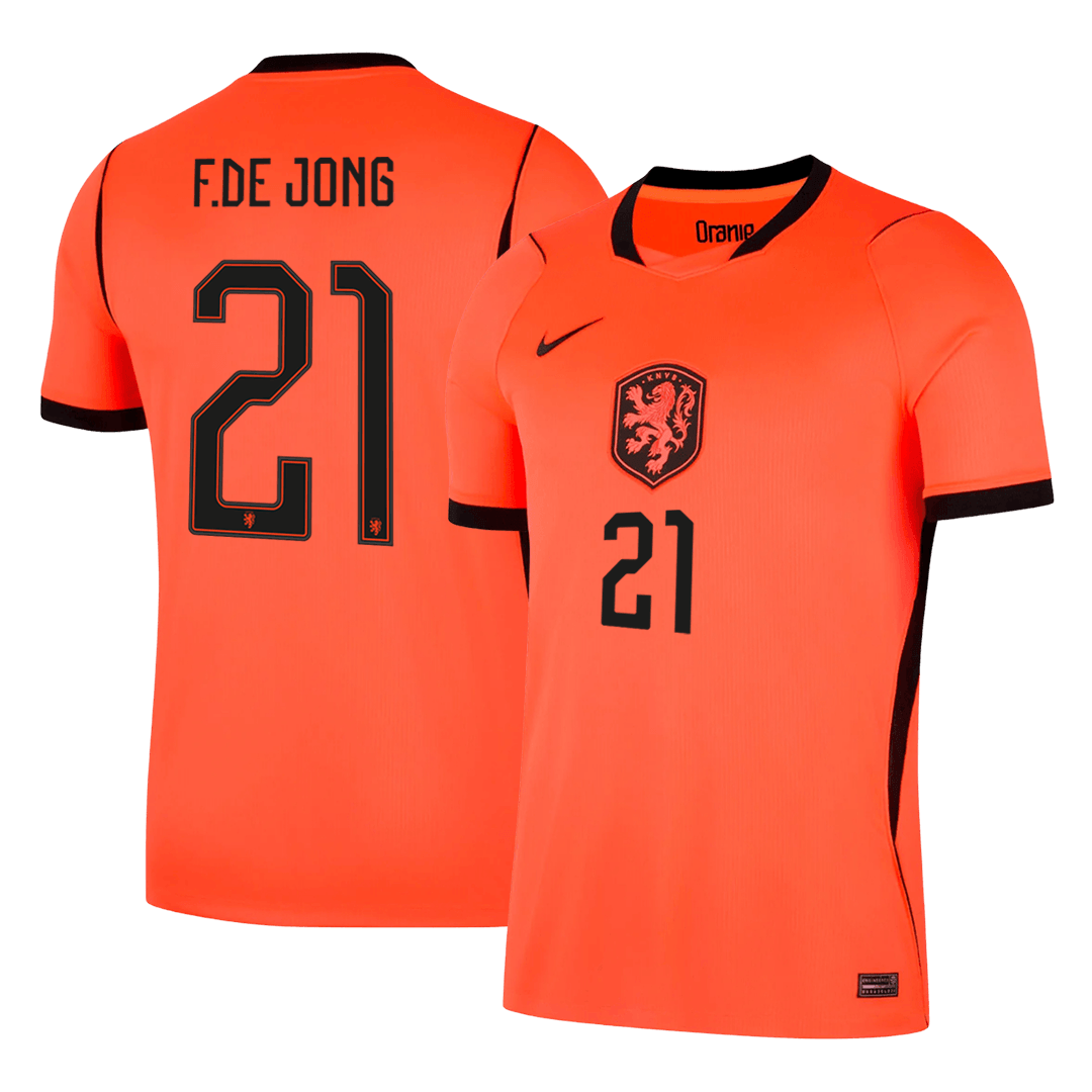 F.DE JONG #21 Men's Netherlands World Cup 2026 Home Soccer Jersey product view 1