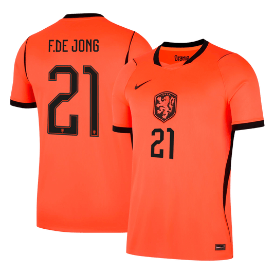 F.DE JONG #21 Men's Netherlands World Cup 2026 Home Soccer Jersey product view 1