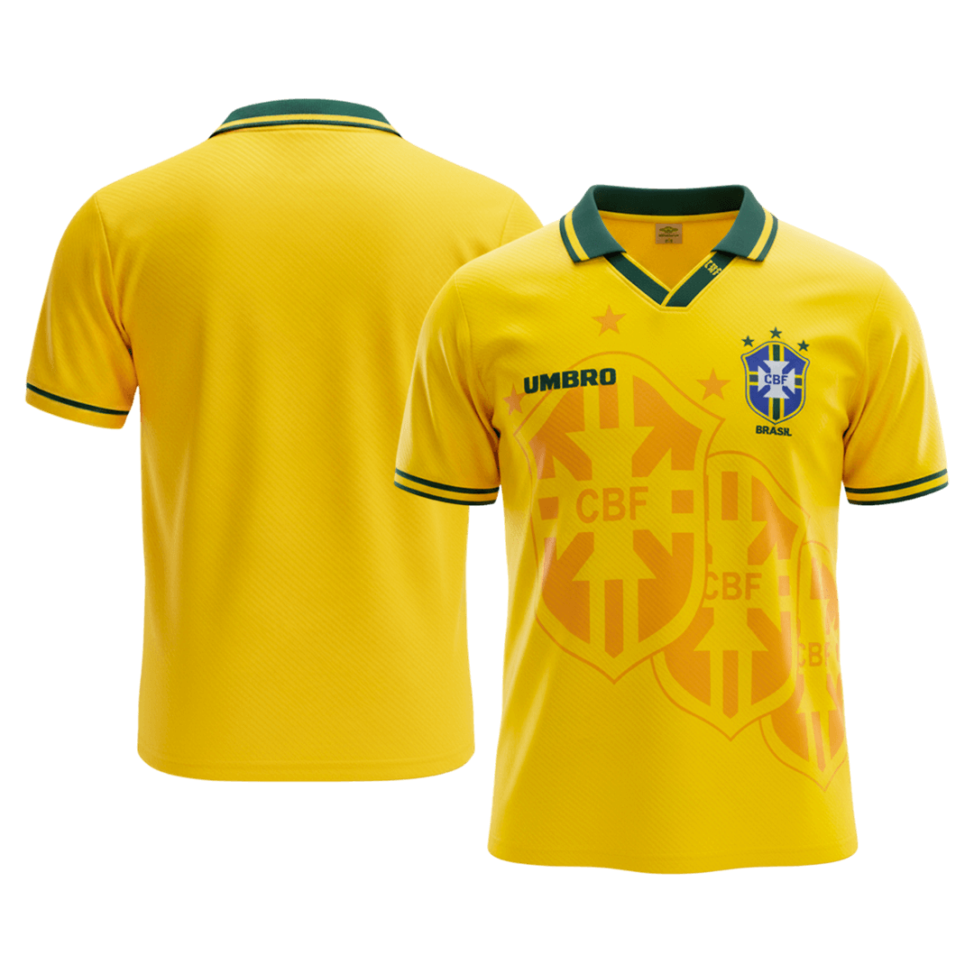 Retro Men's Brazil 1994 Home Soccer Jersey product view 7