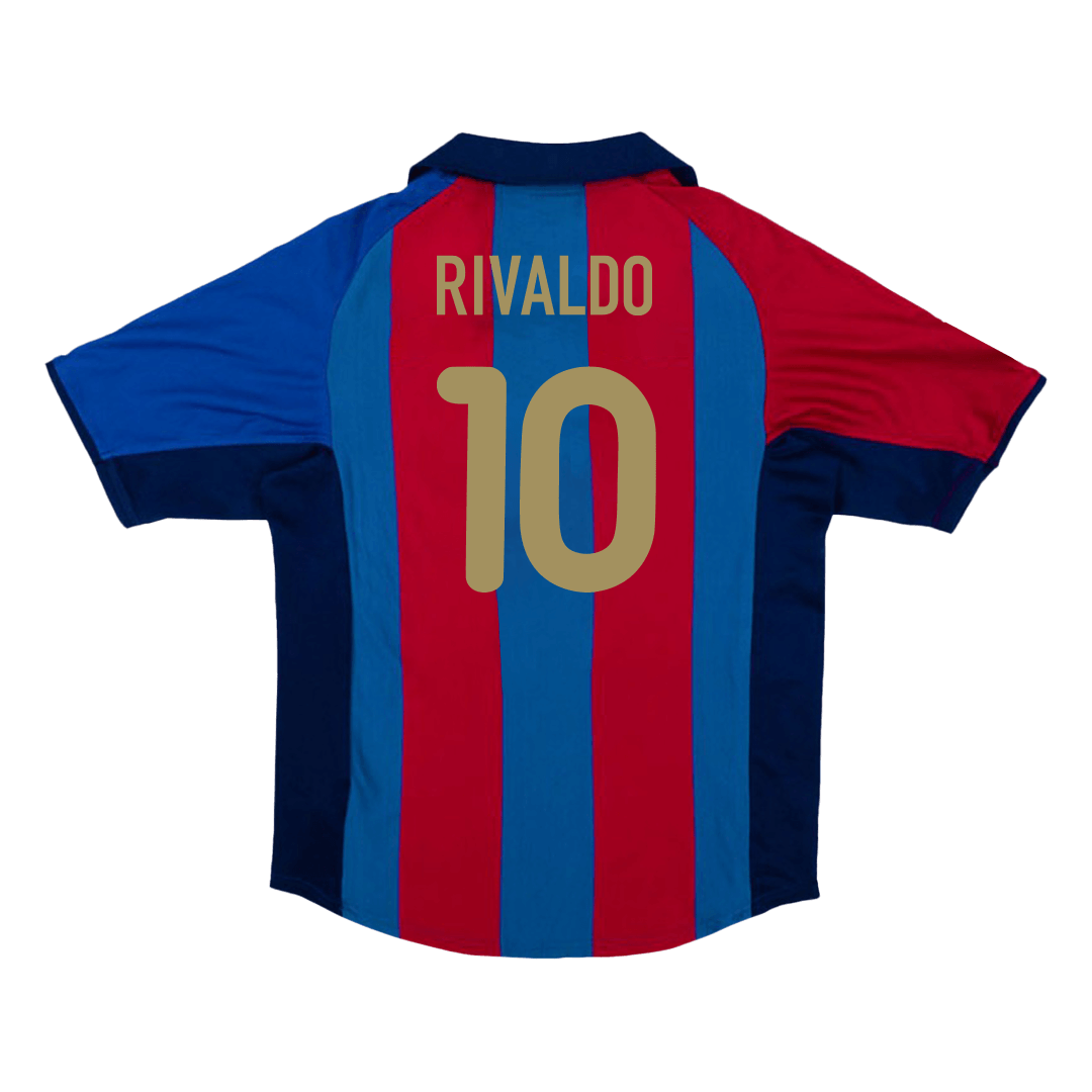 Retro RIVALDO #10 Men's Barcelona 2001/02 Home Soccer Jersey product view 1