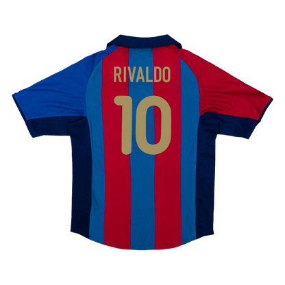 Retro RIVALDO #10 Men's Barcelona 2001/02 Home Soccer Jersey product view 1