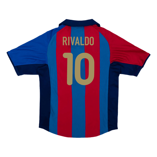 Retro RIVALDO #10 Men's Barcelona 2001/02 Home Soccer Jersey product view 1