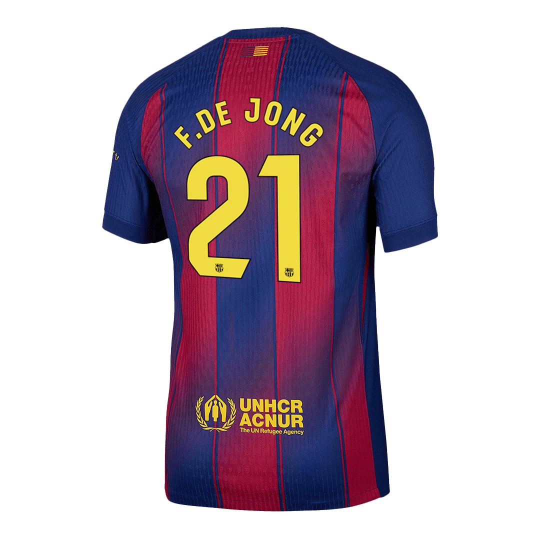 F.DE JONG #21 Men's Barcelona 2025/26 Player Version Home Soccer Jersey - Slim Fit product view 13