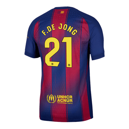 F.DE JONG #21 Men's Barcelona 2025/26 Player Version Home Soccer Jersey - Slim Fit product view 13