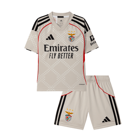 Kid's Benfica 2025/26 Away Soccer Jersey Kit
