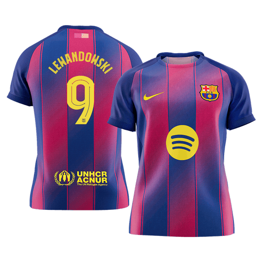 LEWANDOWSKI #9 Men's Barcelona UCL 2025/26 Home Soccer Jersey Premium product view 1