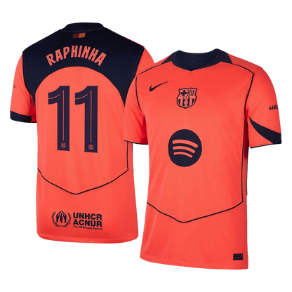 RAPHINHA #11 Men's Barcelona UCL 2025/26 Third Away Soccer Jersey